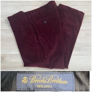 Brooks Brothers Milano Fit Corduroy 100% Cotton Burgundy Red Size 36 x 32 JL